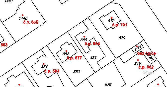 Uhříněves 664, Praha, Katastrální mapa