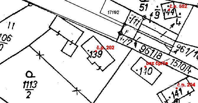 Jeřmanice 202 na parcele st. 139 v KÚ Jeřmanice, Katastrální mapa