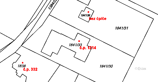 Vratimov 1214 na parcele st. 1841/33 v KÚ Vratimov, Katastrální mapa
