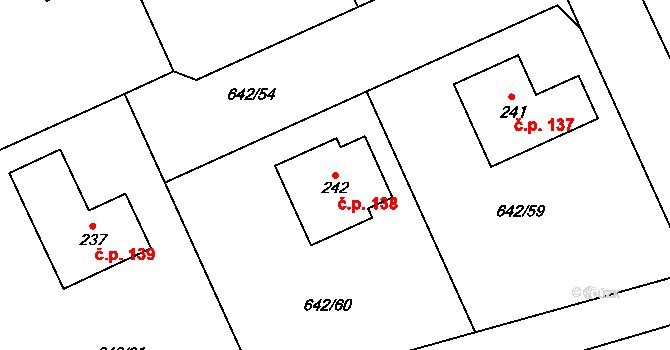 Pulice 138, Dobruška na parcele st. 242 v KÚ Pulice, Katastrální mapa