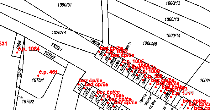 Brodek u Přerova 1002 na parcele st. 1328/4 v KÚ Brodek u Přerova, Katastrální mapa