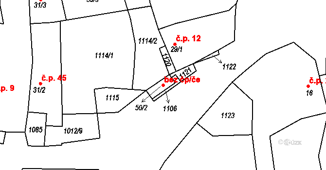 Olbramov 41201965 na parcele st. 50/2 v KÚ Olbramov, Katastrální mapa