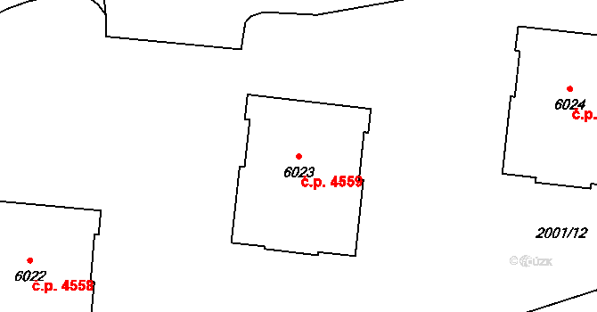 Zlín 4559 na parcele st. 6023 v KÚ Zlín, Katastrální mapa