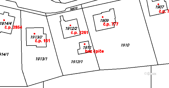 Frýdek-Místek 42416965 na parcele st. 1911 v KÚ Frýdek, Katastrální mapa