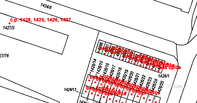 Čelákovice 43226965 na parcele st. 4088 v KÚ Čelákovice, Katastrální mapa