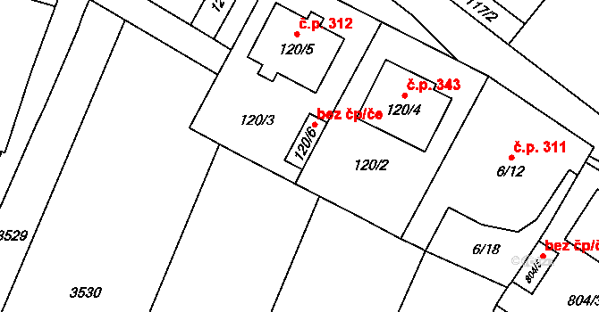 Šanov 47479965 na parcele st. 120/6 v KÚ Šanov nad Jevišovkou, Katastrální mapa