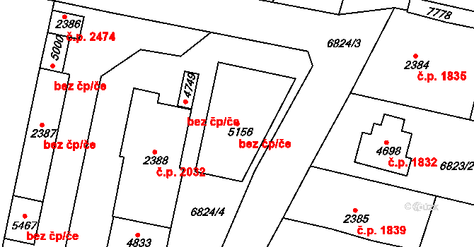 Uherský Brod 47589965 na parcele st. 5156 v KÚ Uherský Brod, Katastrální mapa