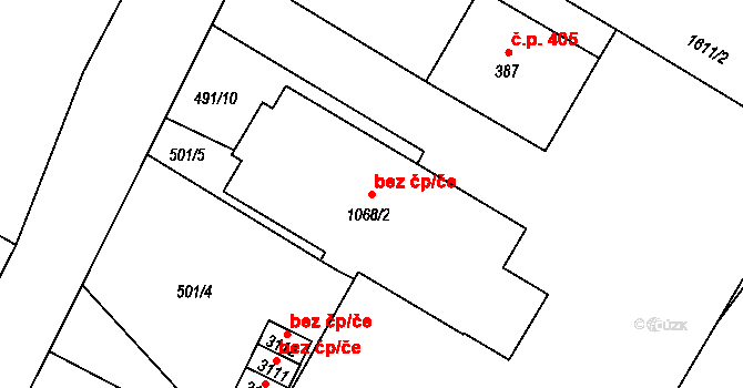 Milevsko 49580965 na parcele st. 1068/2 v KÚ Milevsko, Katastrální mapa