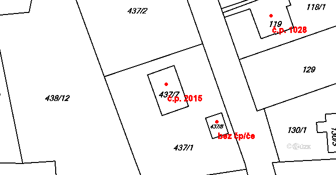 Děčín IV-Podmokly 2015, Děčín na parcele st. 437/7 v KÚ Podmokly, Katastrální mapa