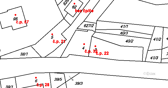 Čenkov 32, Třešť na parcele st. 4 v KÚ Čenkov u Třešti, Katastrální mapa