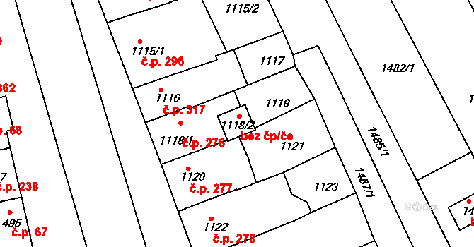 Prušánky 73660965 na parcele st. 1118/2 v KÚ Prušánky, Katastrální mapa