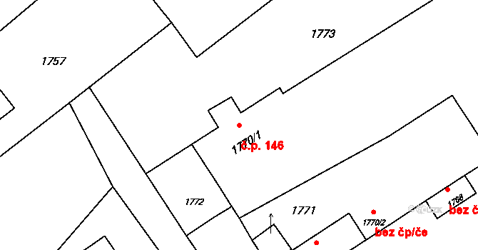 Suchdol nad Odrou 146 na parcele st. 1770/1 v KÚ Suchdol nad Odrou, Katastrální mapa