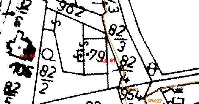 Čichtice 91, Bavorov na parcele st. 79 v KÚ Čichtice, Katastrální mapa