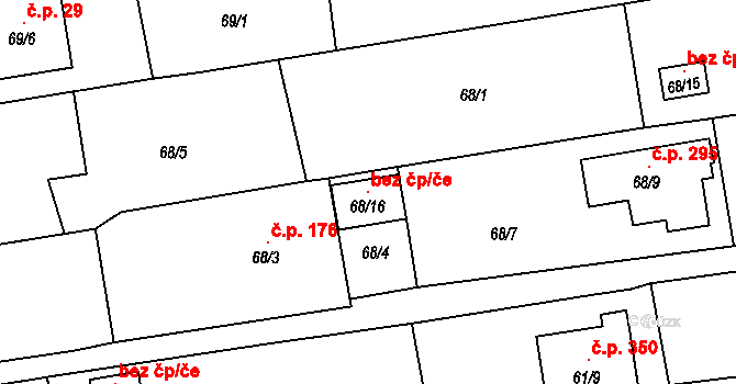 Hlučín 93181965 na parcele st. 68/16 v KÚ Bobrovníky, Katastrální mapa