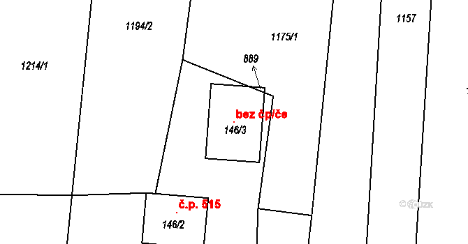 Ledenice 94917965 na parcele st. 146/3 v KÚ Ledenice, Katastrální mapa