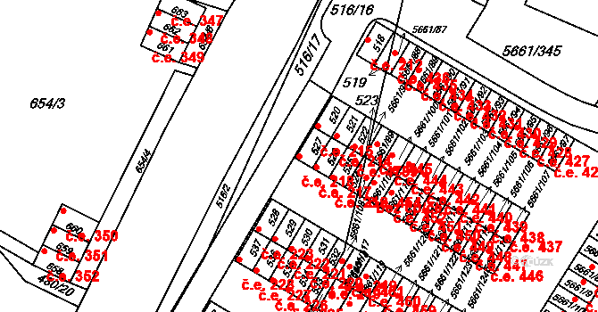 Pístov 218, Jihlava na parcele st. 527 v KÚ Pístov u Jihlavy, Katastrální mapa