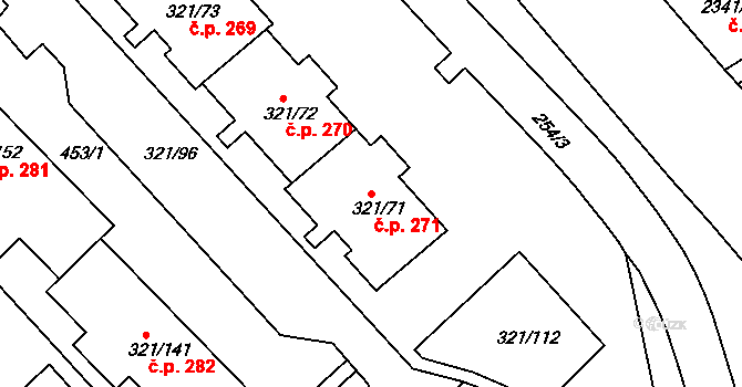 Prosetice 271, Teplice na parcele st. 321/71 v KÚ Prosetice, Katastrální mapa