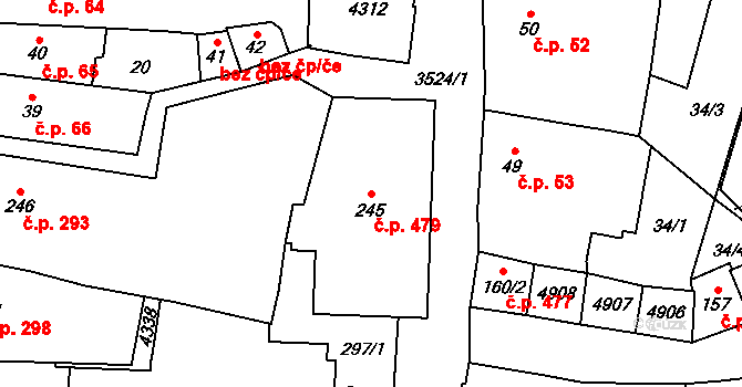 Dvůr Králové nad Labem 479 na parcele st. 245 v KÚ Dvůr Králové nad Labem, Katastrální mapa