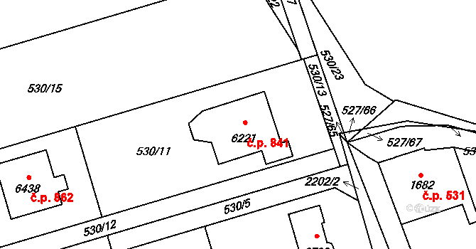 Beroun-Závodí 841, Beroun na parcele st. 6221 v KÚ Beroun, Katastrální mapa