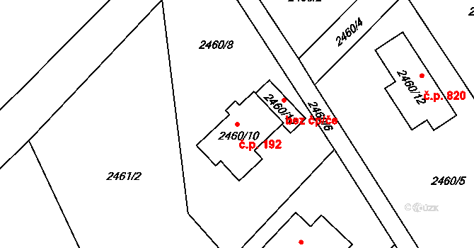 Semily 192 na parcele st. 2460/10 v KÚ Semily, Katastrální mapa