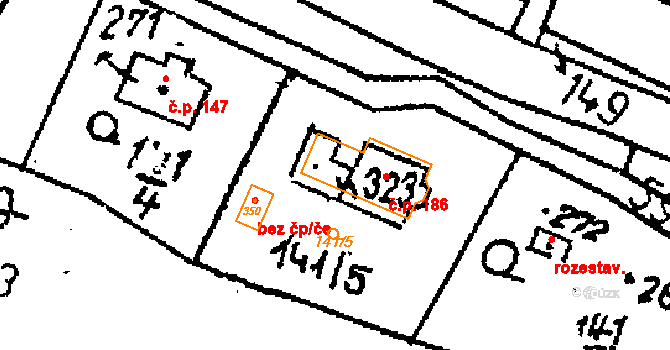 Krnsko 147 na parcele st. 271 v KÚ Krnsko, Katastrální mapa