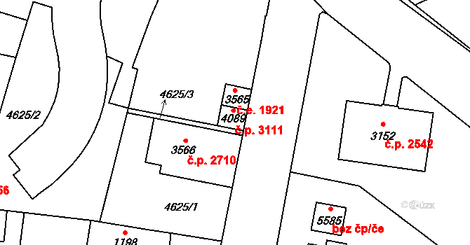 Žatec 3111 na parcele st. 4089 v KÚ Žatec, Katastrální mapa