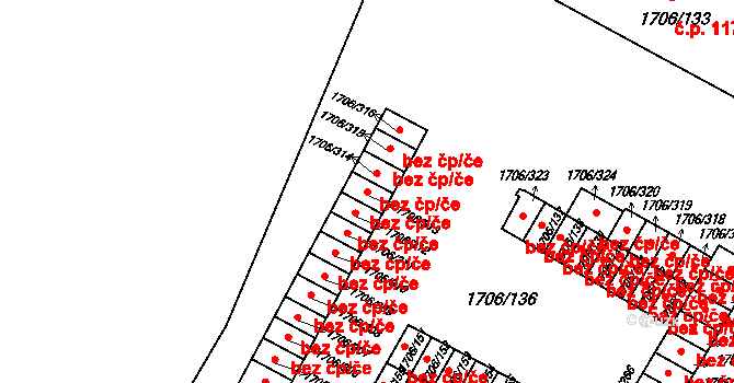 Hlučín 38074966 na parcele st. 1706/313 v KÚ Hlučín, Katastrální mapa