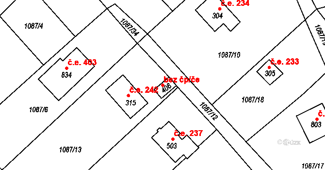 Mrač 39376966 na parcele st. 406 v KÚ Mrač, Katastrální mapa