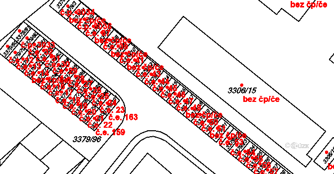 Dědice 47, Vyškov na parcele st. 3379/15 v KÚ Vyškov, Katastrální mapa