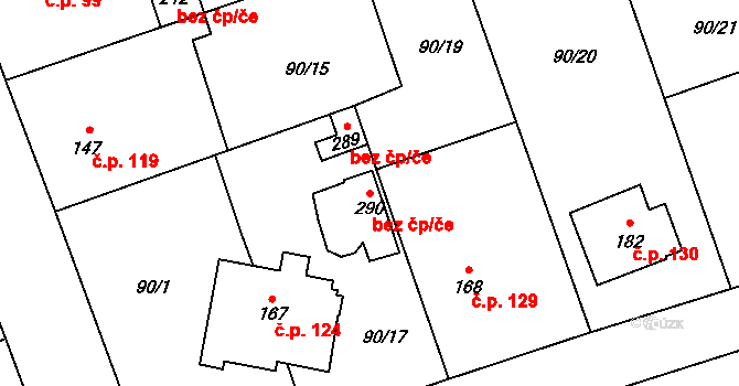 Mikulovice 40376966 na parcele st. 290 v KÚ Mikulovice u Pardubic, Katastrální mapa