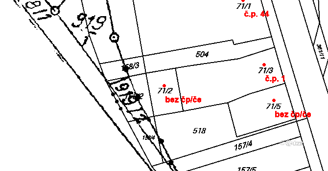 Znojmo 40961966 na parcele st. 71/2 v KÚ Mramotice, Katastrální mapa