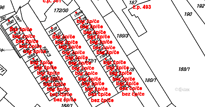 Brno 45607966 na parcele st. 172/8 v KÚ Bystrc, Katastrální mapa