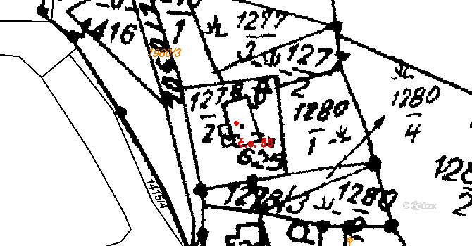 Klášterec nad Orlicí 58 na parcele st. 625 v KÚ Klášterec nad Orlicí, Katastrální mapa