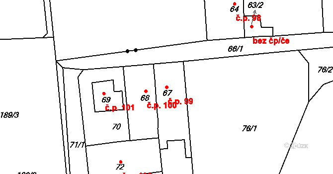 Koštov 99, Trmice na parcele st. 67 v KÚ Koštov, Katastrální mapa