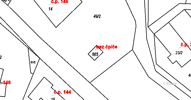 Korouhev 103582967 na parcele st. 685 v KÚ Korouhev, Katastrální mapa