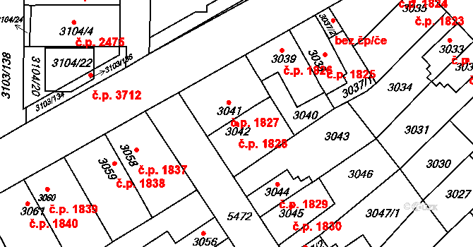 Znojmo 1828 na parcele st. 3042 v KÚ Znojmo-město, Katastrální mapa