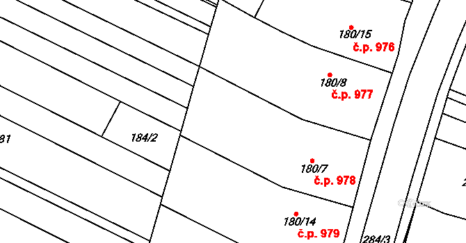 Svatobořice 978, Svatobořice-Mistřín na parcele st. 180/7 v KÚ Svatobořice, Katastrální mapa