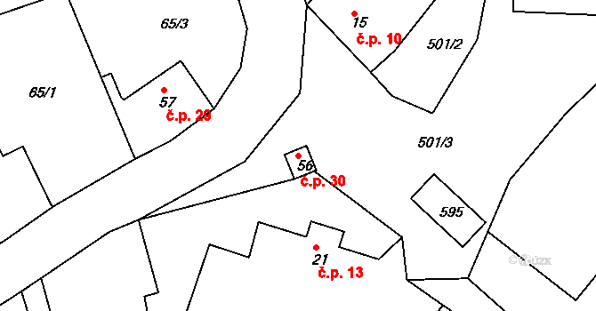 Lavice 30, Sobotka na parcele st. 56 v KÚ Lavice, Katastrální mapa
