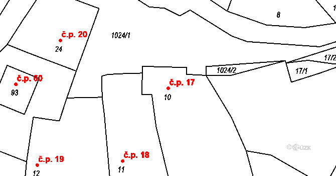 Sousedovice 17 na parcele st. 10 v KÚ Sousedovice, Katastrální mapa