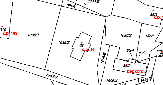 Lubno 15, Frýdlant nad Ostravicí na parcele st. 82 v KÚ Lubno, Katastrální mapa