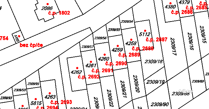 Dvůr Králové nad Labem 2690 na parcele st. 4260 v KÚ Dvůr Králové nad Labem, Katastrální mapa