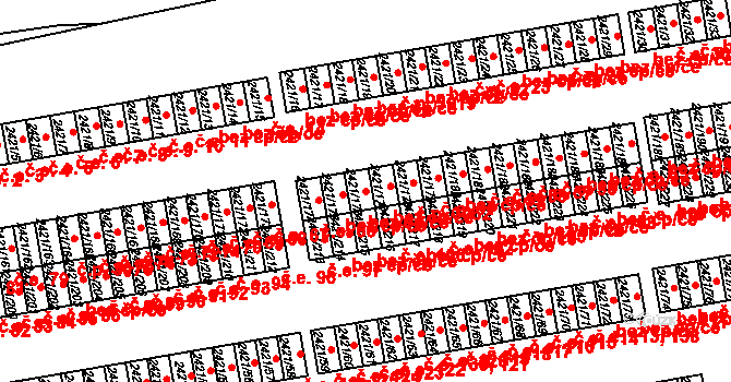 Nouzka 64, Vyškov na parcele st. 2421/176 v KÚ Vyškov, Katastrální mapa