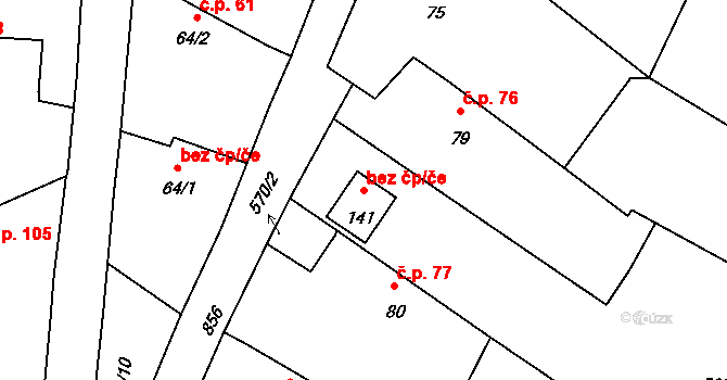 Horšice 41449967 na parcele st. 141 v KÚ Horšice, Katastrální mapa