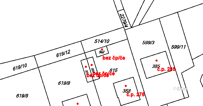 Deštná 42618967 na parcele st. 502 v KÚ Deštná u Jindřichova Hradce, Katastrální mapa