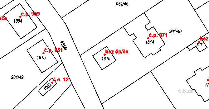 Votice 42867967 na parcele st. 1815 v KÚ Votice, Katastrální mapa