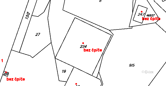 Komorovice 45268967 na parcele st. 234 v KÚ Komorovice, Katastrální mapa