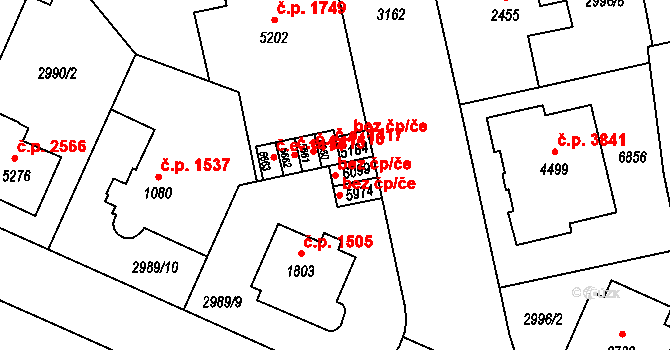 Zlín 47664967 na parcele st. 6099 v KÚ Zlín, Katastrální mapa