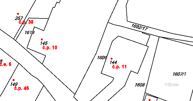 Heřmanov 10, Kolešovice na parcele st. 145 v KÚ Kolešovice, Katastrální mapa