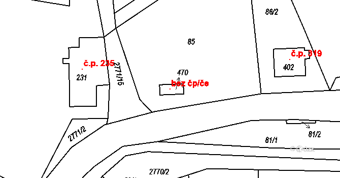 Hrádek nad Nisou 121092968 na parcele st. 470 v KÚ Václavice u Hrádku nad Nisou, Katastrální mapa