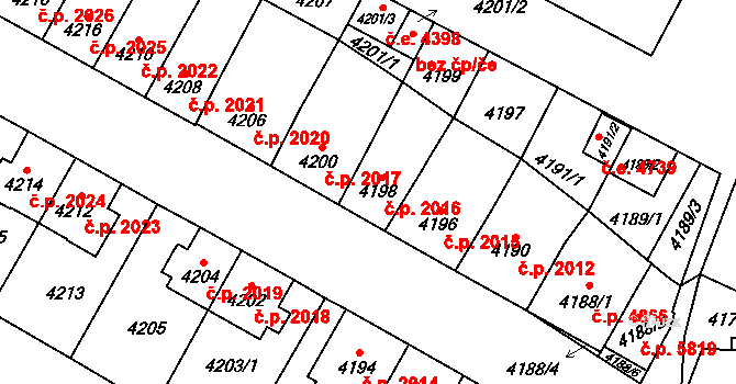 Jihlava 2016 na parcele st. 4198 v KÚ Jihlava, Katastrální mapa